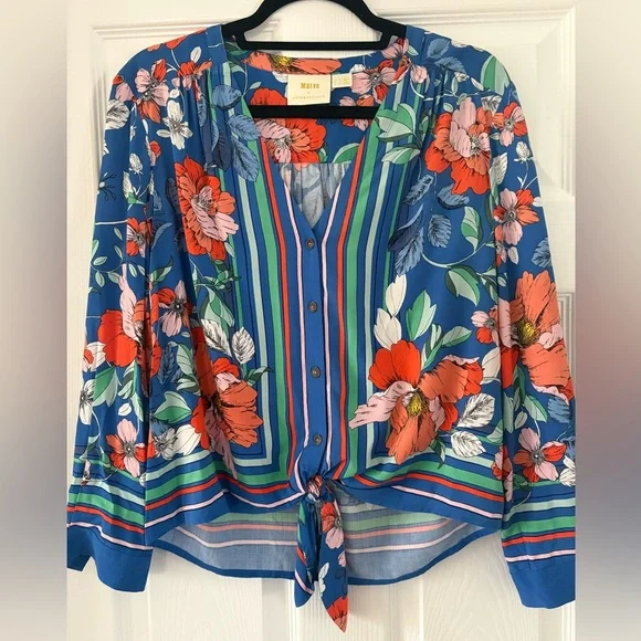 Maeve Elan Scarf Printed Blouse from Anthropologie - Picture 2 of 6